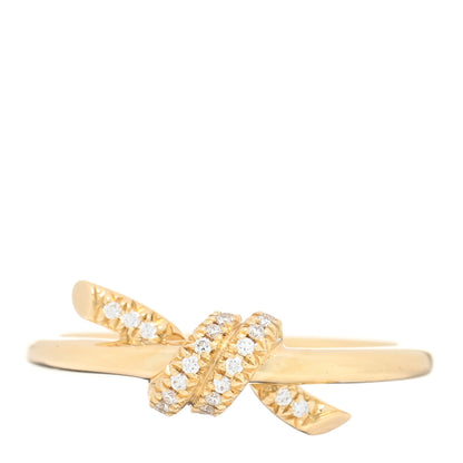 Tiffany 18K Yellow Gold Diamond Small Knot Ring 51 5.75 1 of 4
