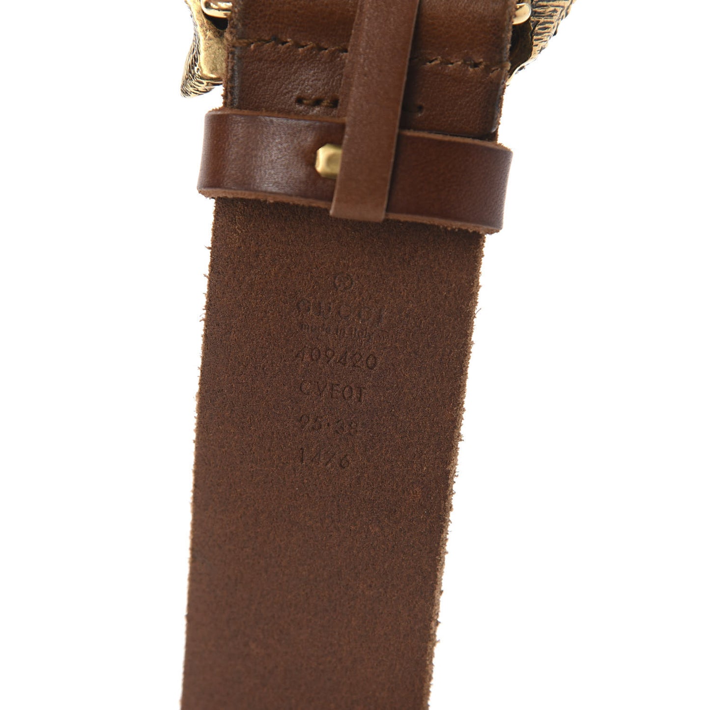 Calfskin Brass Feline Buckle Belt 95 38 Toscano