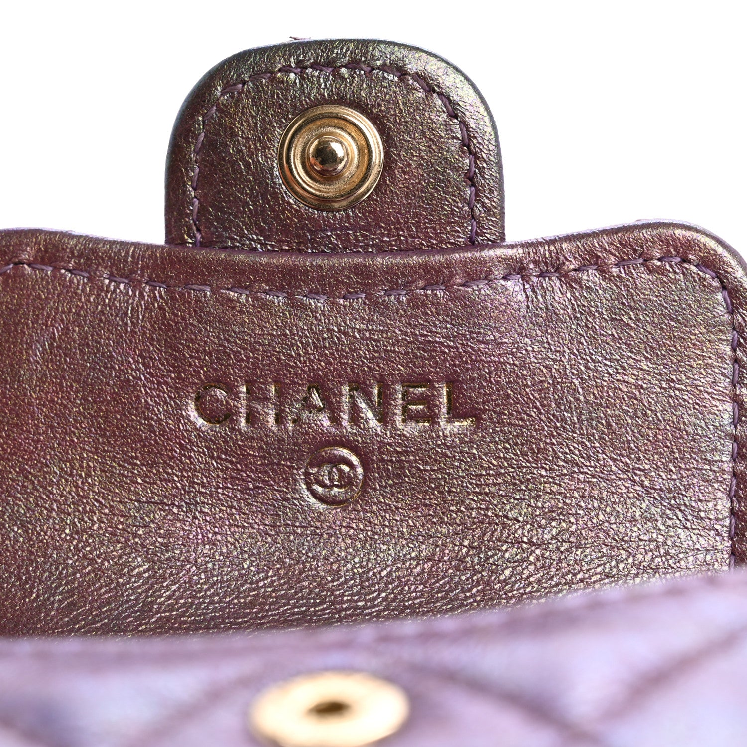 Chanel Iridescent Lambskin Quilted Airpods Pro Case Purple 6 of 16