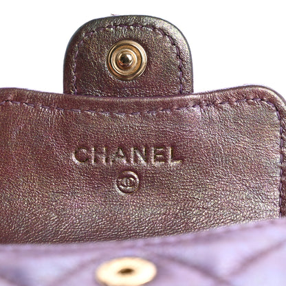 Chanel Iridescent Lambskin Quilted Airpods Pro Case Purple 6 of 16