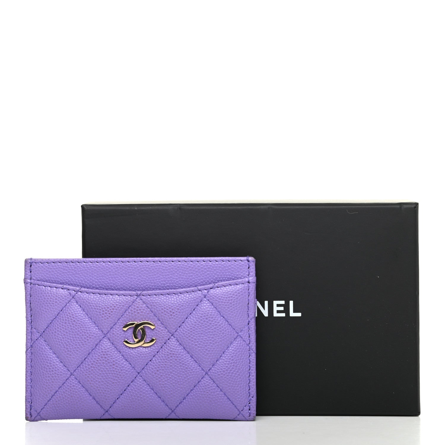 Chanel Caviar Quilted Card Holder Purple 8 of 8