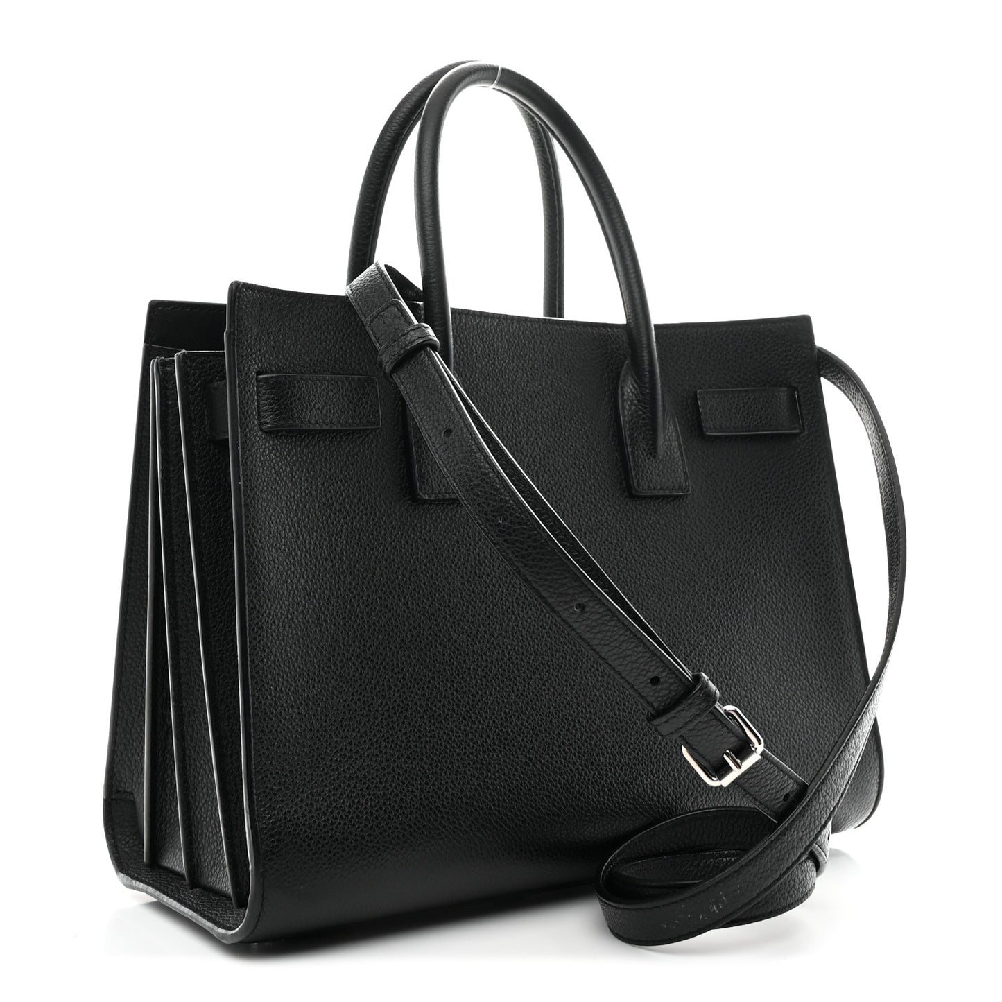Grained Calfskin Baby Sac De Jour Black