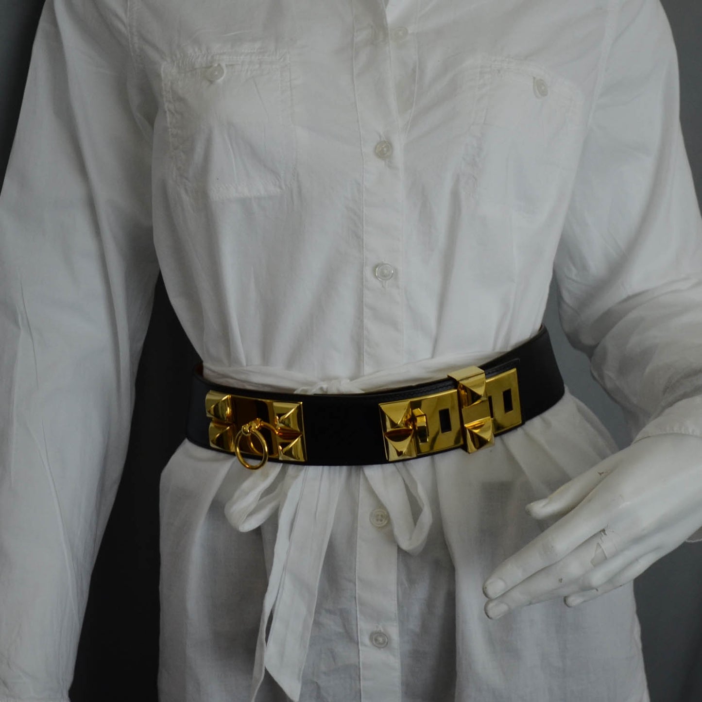 Swift Leather Collier De Chien Belt Black