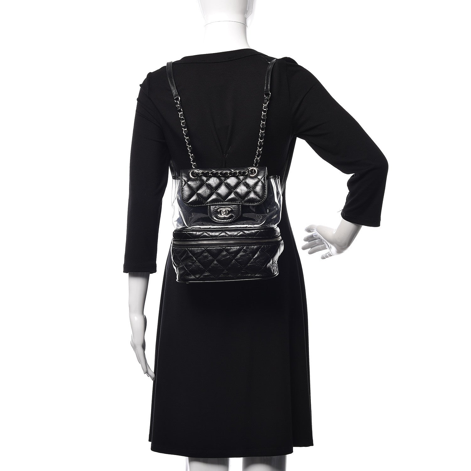 Chanel Crumpled Calfskin PVC Quilted Backpack Black 2 of 13