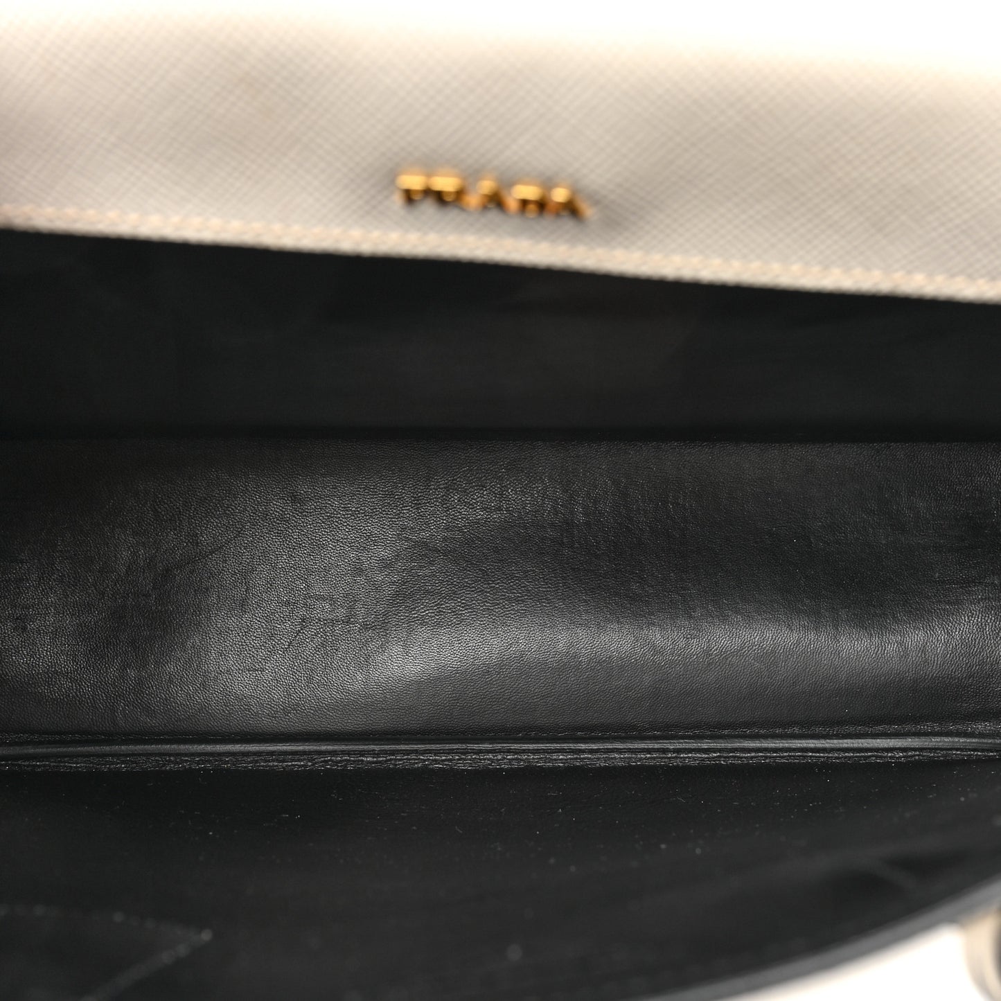 Saffiano Cuir Medium Double Bag Talco Black