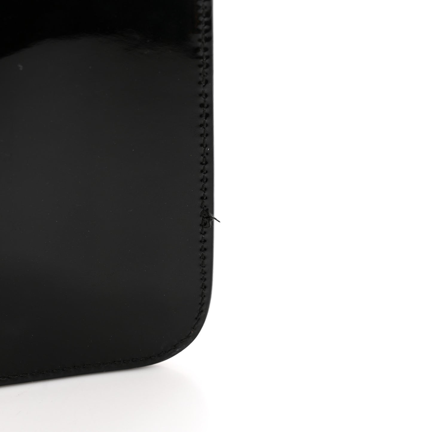 Patent Large Bright Bit Shoulder Bag Black