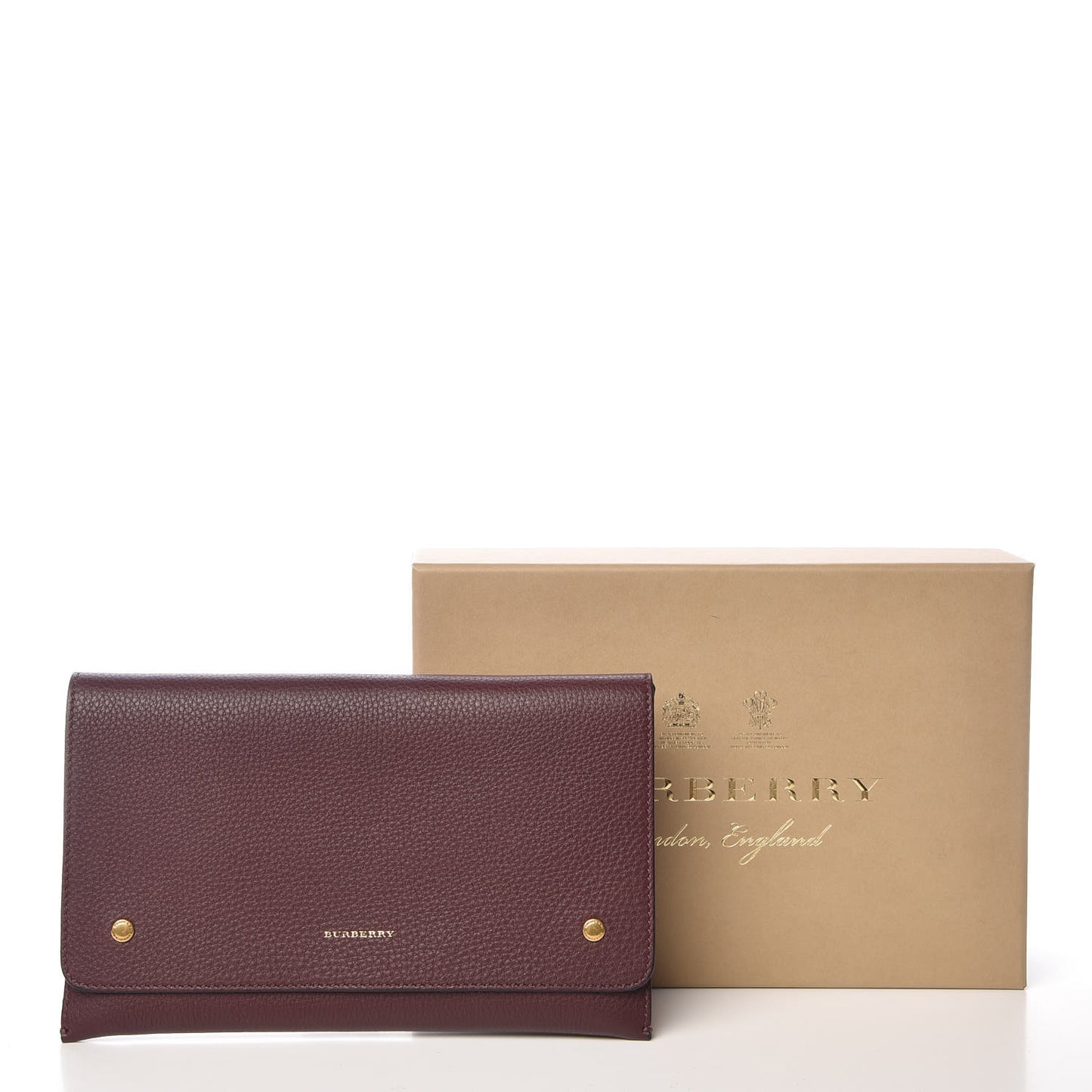 Grainy Calfskin Two-Tone Wristlet Clutch Deep Claret