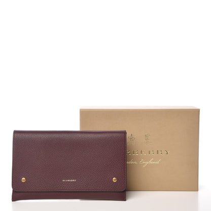 Burberry Grainy Calfskin Two-Tone Wristlet Clutch Deep Claret 8 of 8