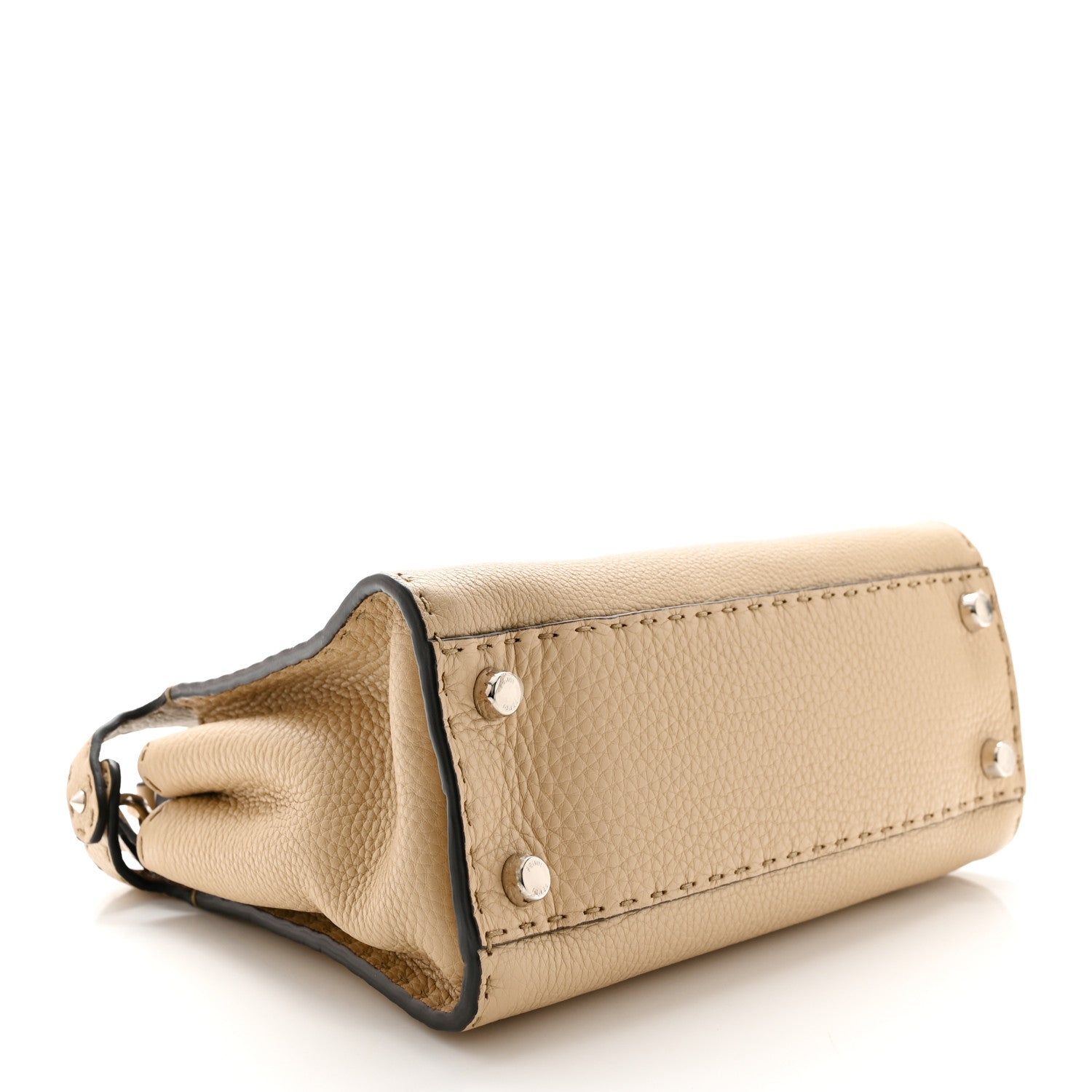 Fendi Cuoio Romano Selleria Medium Peekaboo Iconic Essentially Satchel Paglia Latte Mou 4 of 11