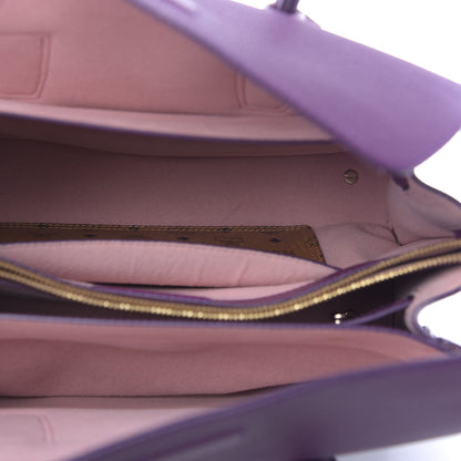 MCM Grained Calfskin Medium Milla Tote Mystic Purple 9 of 11