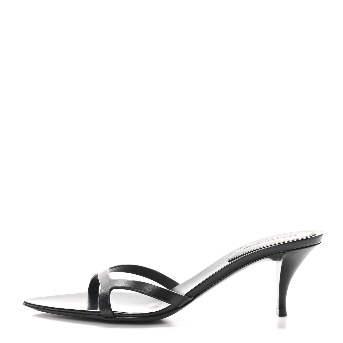 Calfskin Carla 60 Mule Sandals 36.5 Black