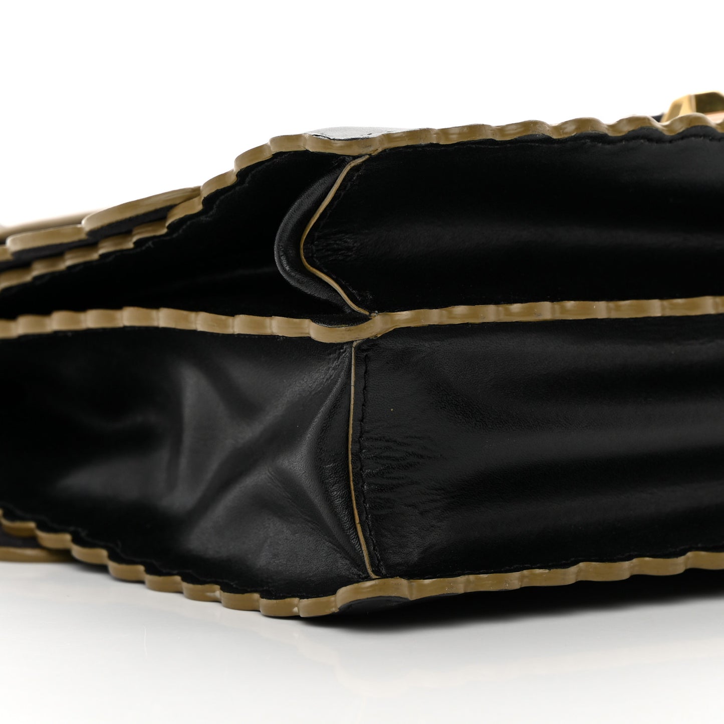 Vitello Liberty Scalloped Studded Kan I Shoulder Bag Black