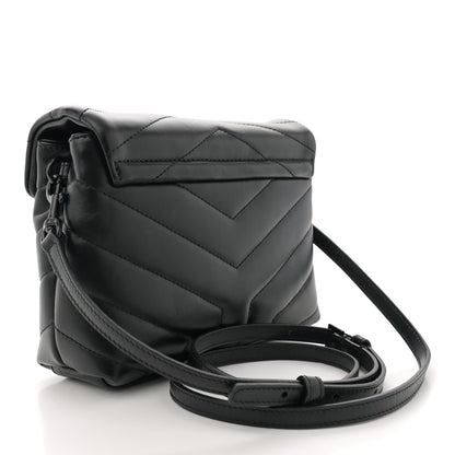 Saint Laurent Calfskin Y Quilted Monogram Toy Loulou Crossbody Bag Black 3 of 10