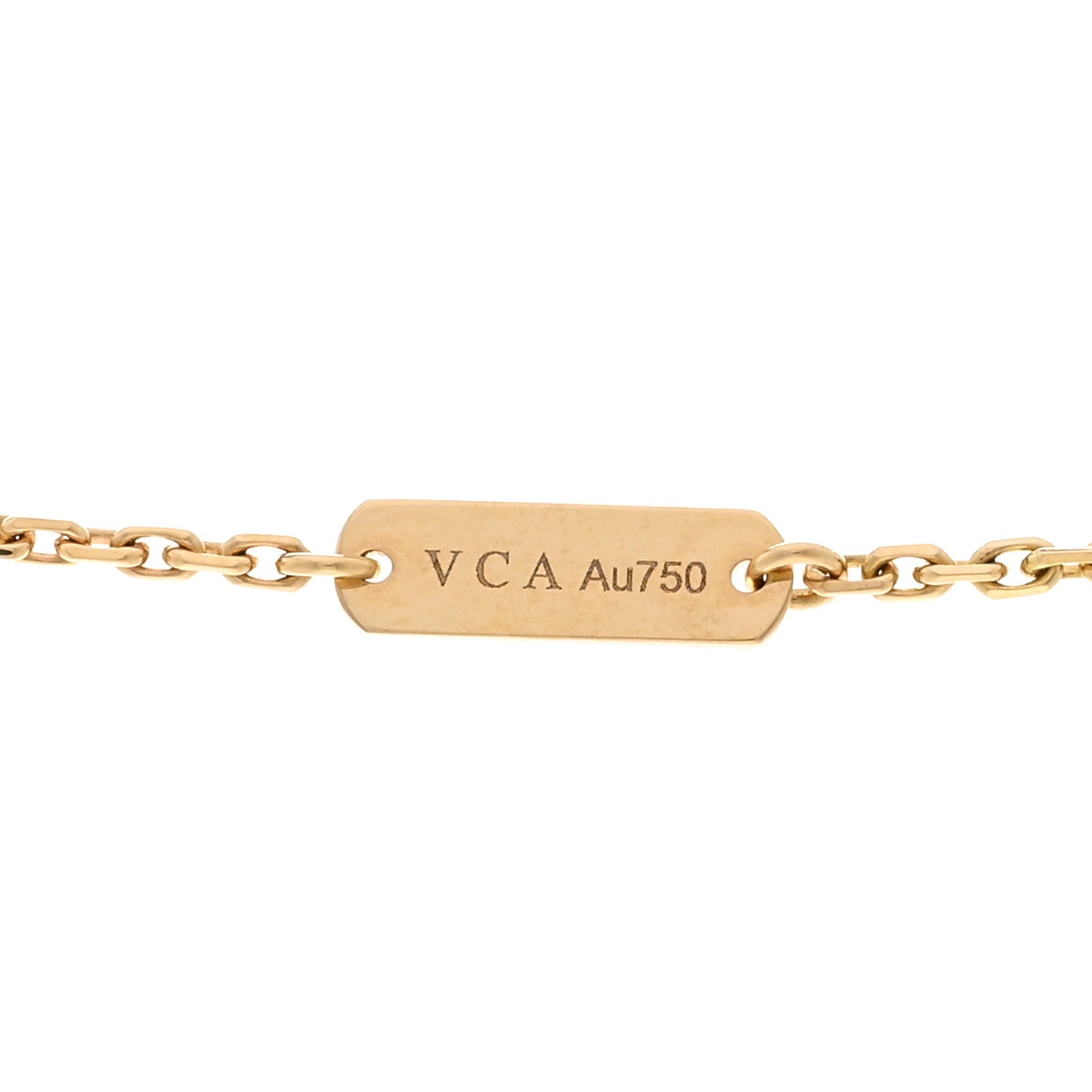 18K Yellow Gold Carnelian Vintage Alhambra Pendant Necklace