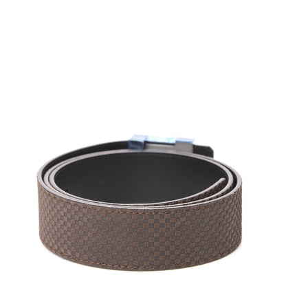 Louis Vuitton Suede Calfskin Mini Damier 40mm LV Initiales Belt 95 38 Moka 2 of 6