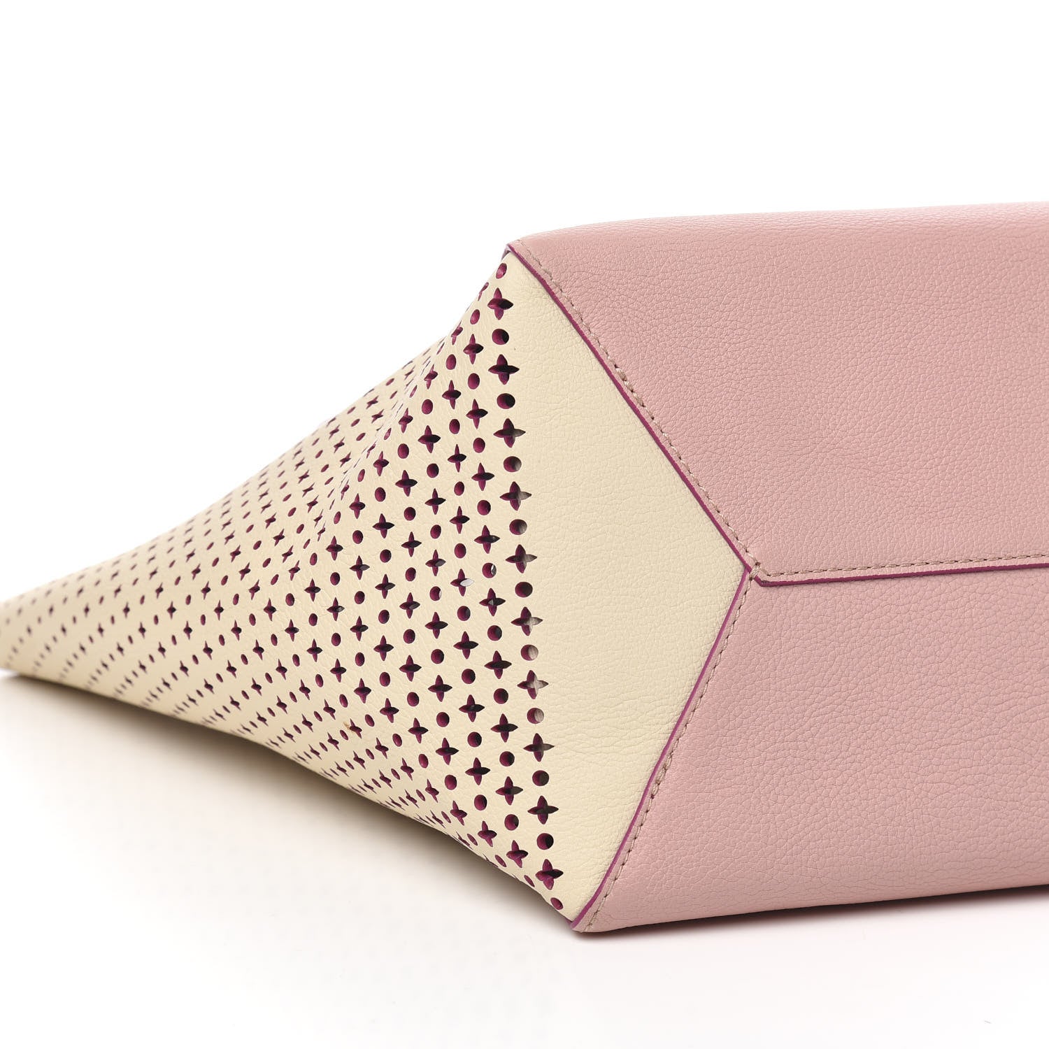 Louis Vuitton Calfskin Perforated Lockme Cabas Rose Poudre Creme 9 of 12