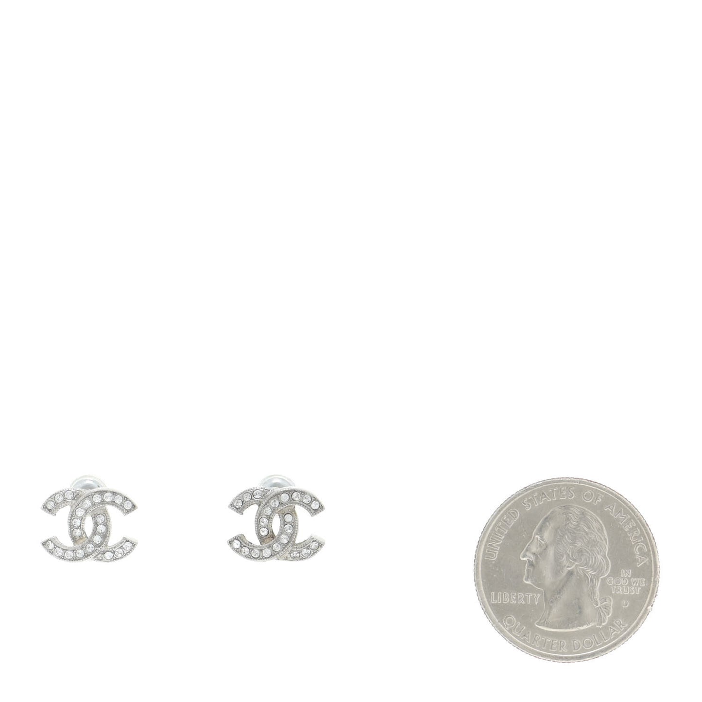 Crystal CC Earrings Silver