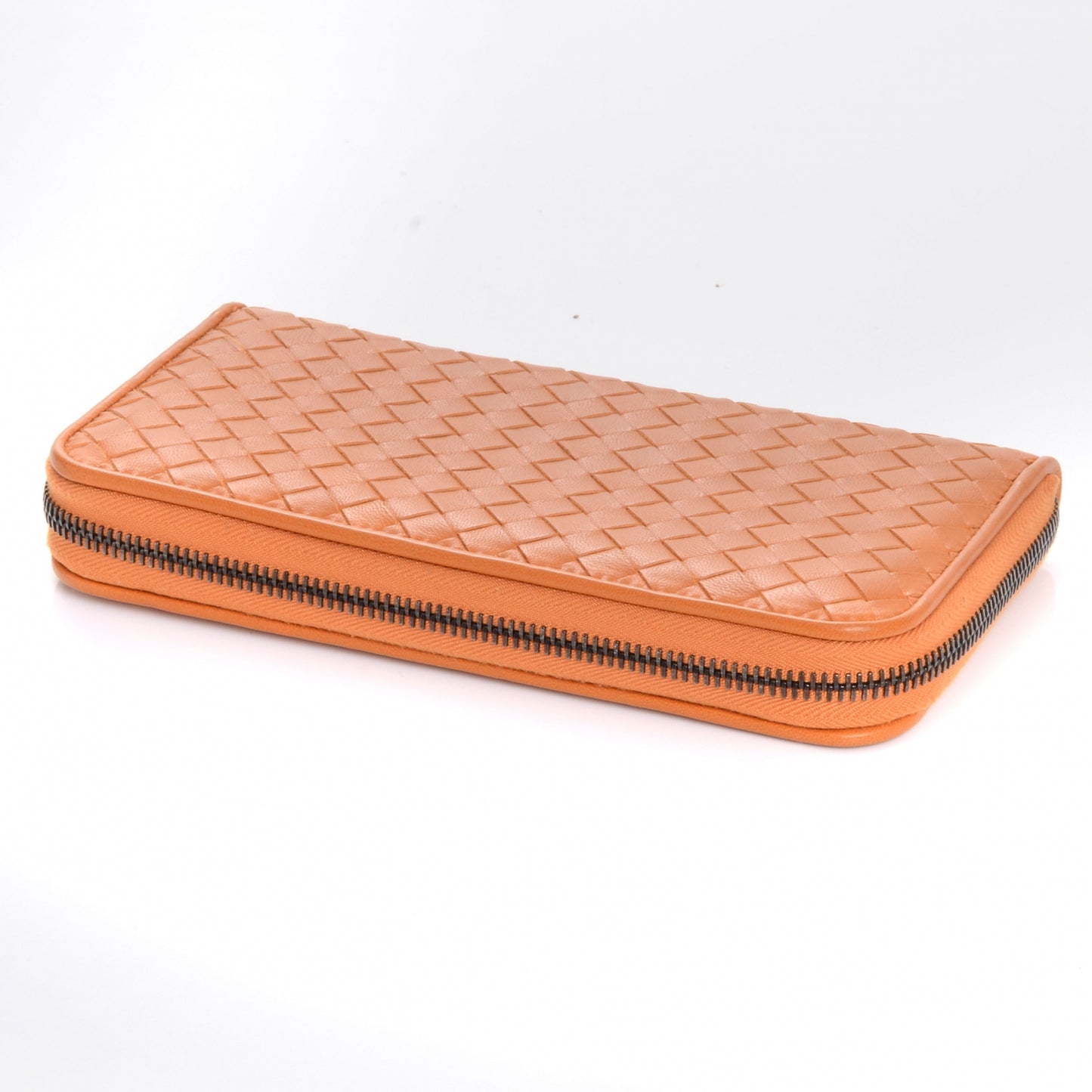 Nappa Intrecciato Zip Around Wallet Sunrise