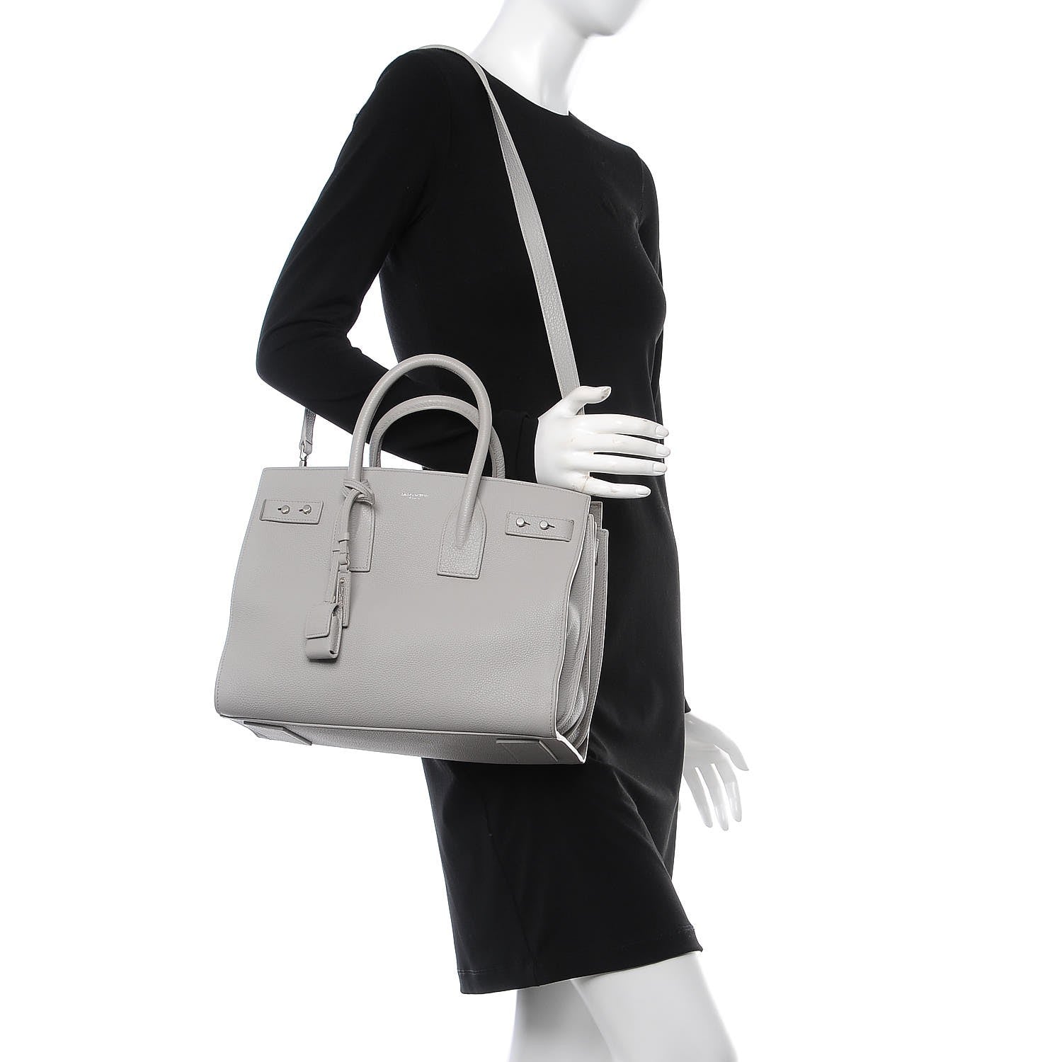 Saint Laurent Grained Calfskin Small Supple Sac De Jour Souris 2 of 18