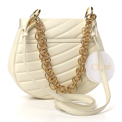 Chloe Calfskin Quilted Drew Bijou Shoulder Bag Natural White 3 of 8