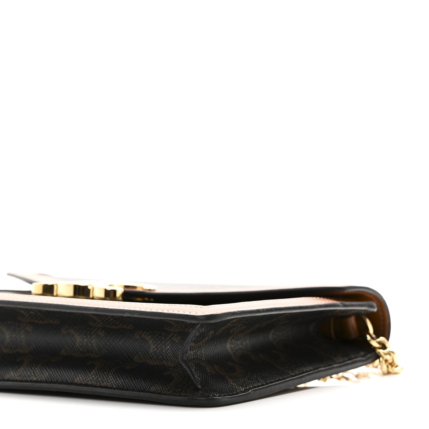 Triomphe Canvas Calfskin Margo Wallet on Chain Tan