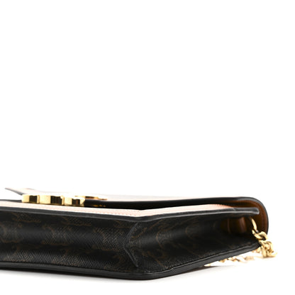 Celine Triomphe Canvas Calfskin Margo Wallet on Chain Tan 10 of 10