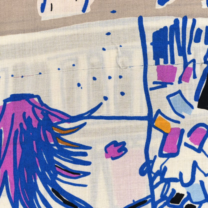 Hermes Cashmere Silk Rayures d'Ete Shawl 140 White Bleu Royal Multicolore 5 of 5