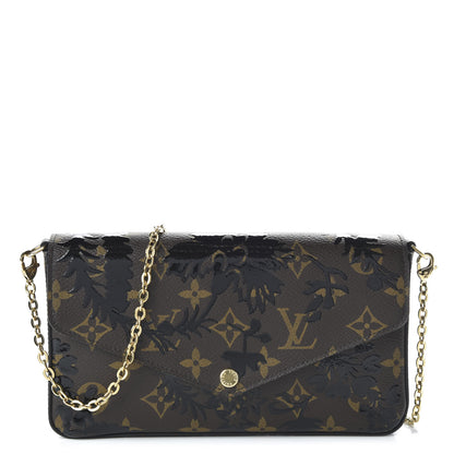 Louis Vuitton Monogram Blossom Pochette Felicie Chain Wallet Black 1 of 9
