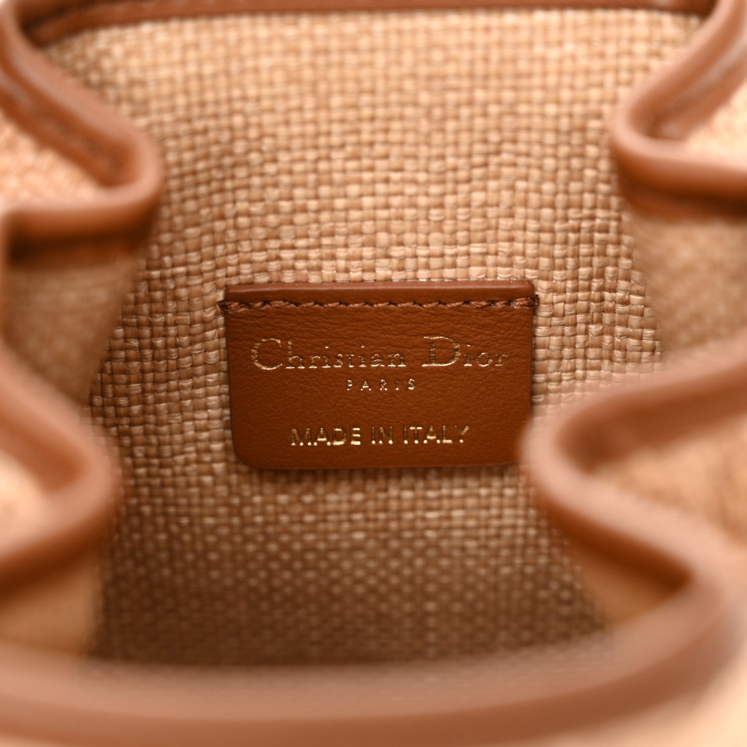 Christian Dior かごバッグ Christian Dior Raffia Calfskin Cannage Small C'est Dior Cannage