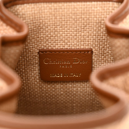 Christian Dior Raffia Calfskin Cannage Small C'est Dior Cannage Bucket Bag Natural 6 of 10