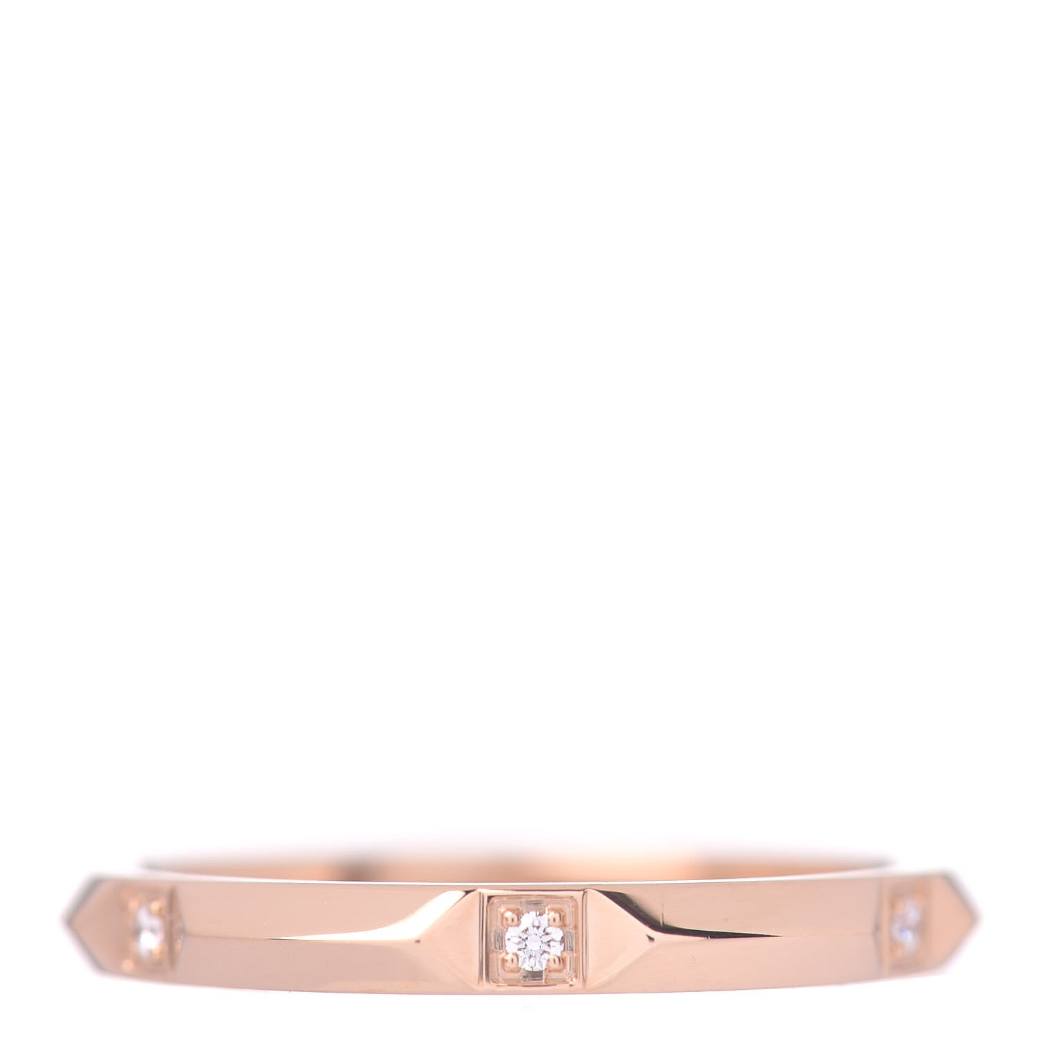 Tiffany 18K Rose Gold Diamond 2.5mm True Ring 61 9.5 3 of 5