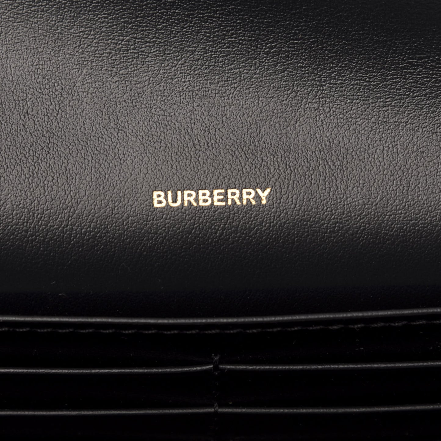 Grainy Calfskin Vintage Check Wallet With Detachable Strap Black