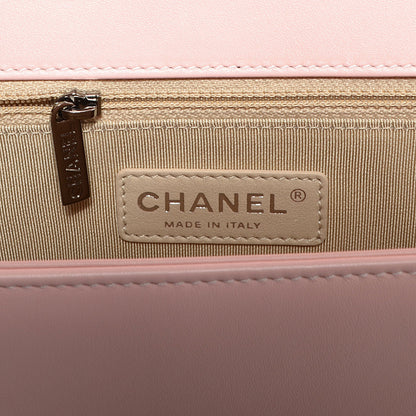 Chanel Patent Quilted Chevron New Medium Boy Flap Light Pink 6 of 8