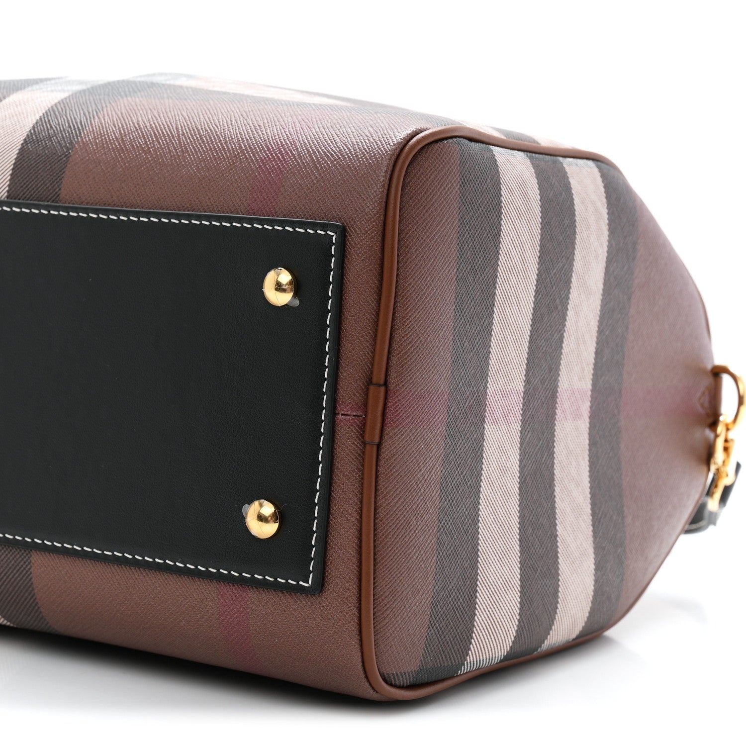 Burberry E-canvas Check Bowling Bag Dark Birch Brown 10 of 11