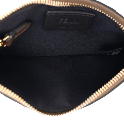 Fendi Vitello Soft F is Fendi Bi-Color FF 1974 Embossed Key Case Pouch Maya Black 5 of 11