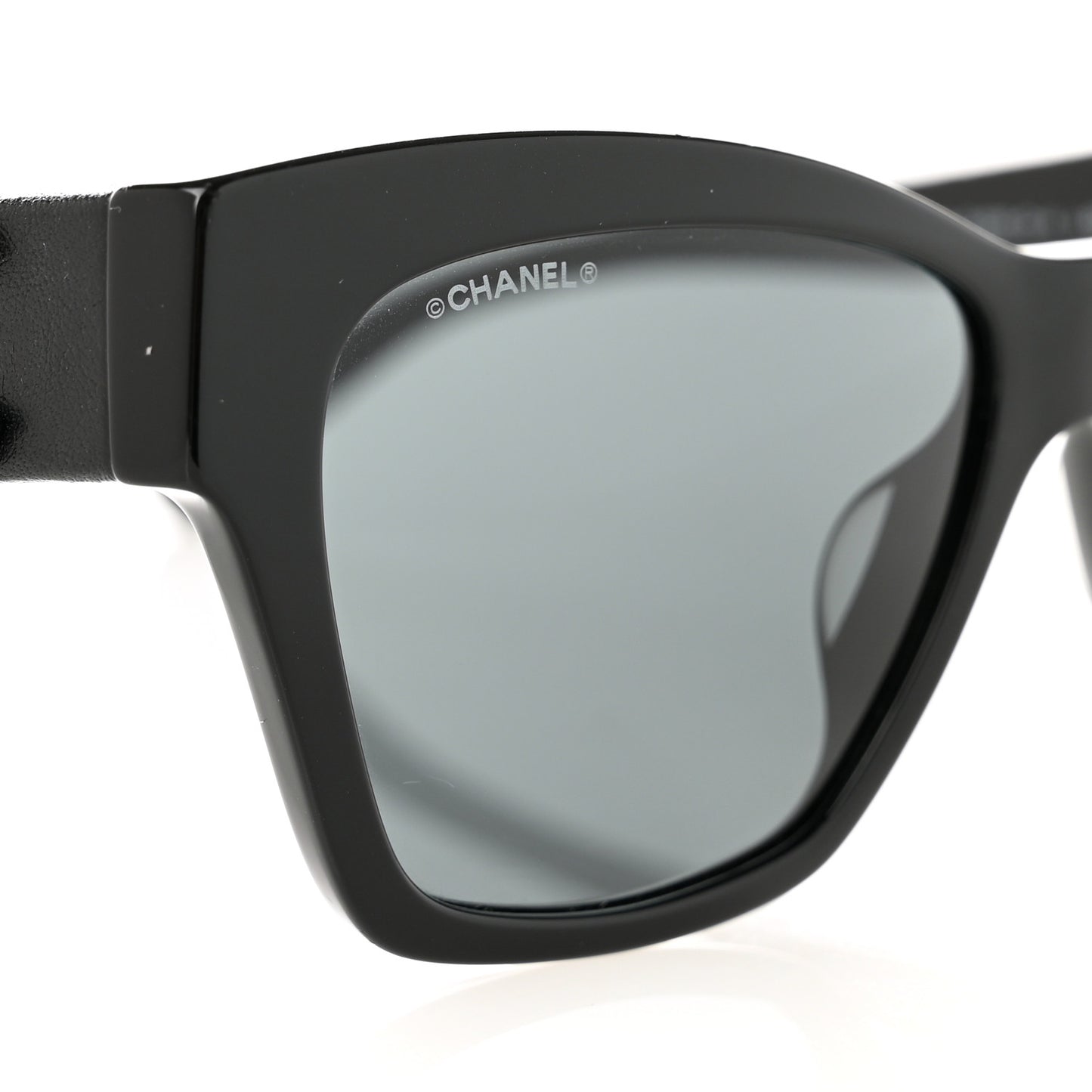Acetate Square Cat Eye CC Sunglasses 5456 Black