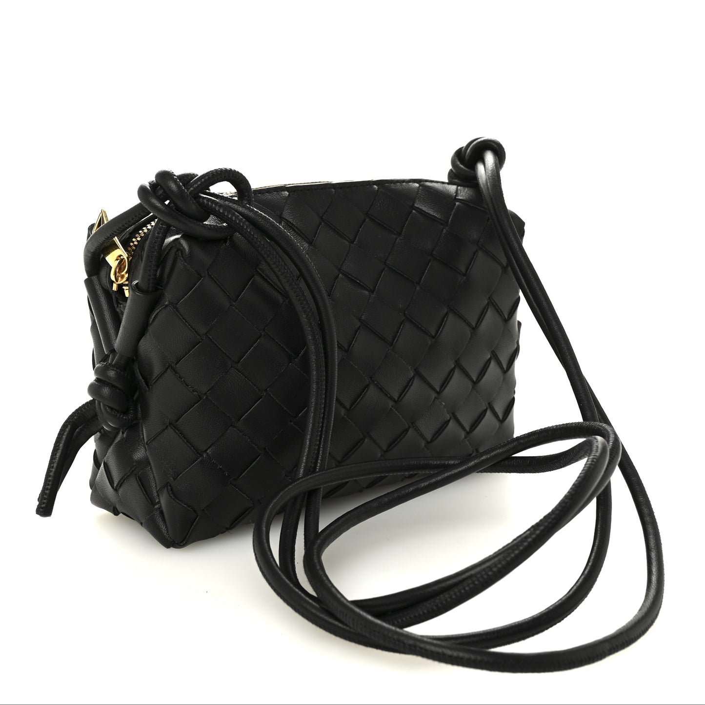 Nappa Intrecciato Mini Loop Camera Bag Black