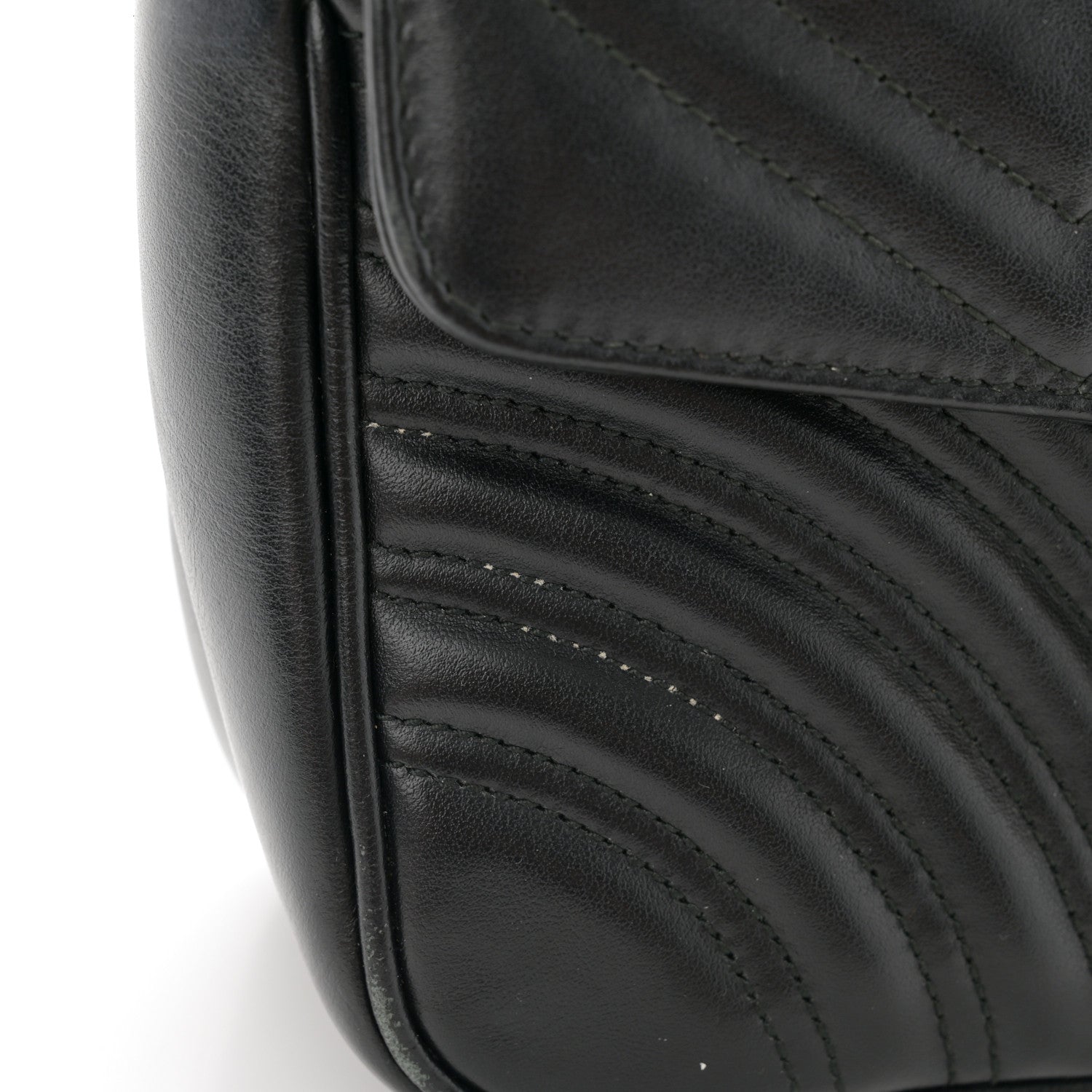 Gucci Calfskin Matelasse Small GG Marmont Shoulder Bag Black 12 of 16