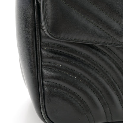 Gucci Calfskin Matelasse Small GG Marmont Shoulder Bag Black 12 of 16
