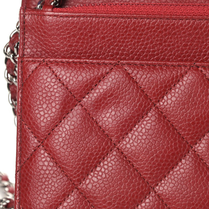 Chanel Caviar Quilted Wallet On Chain WOC Red 5 of 6