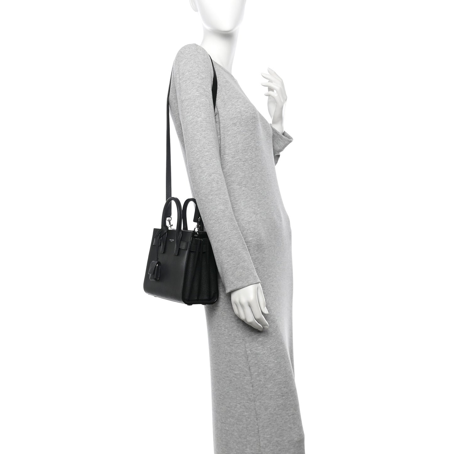 Grained Calfskin Nano Sac De Jour Black