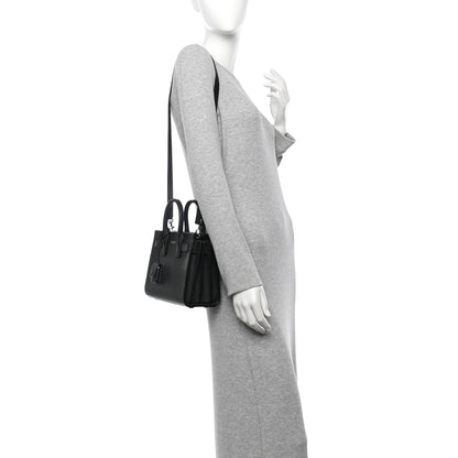 Saint Laurent Grained Calfskin Nano Sac De Jour Black 2 of 10