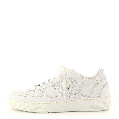 Chanel Calfskin CC Womens Sneakers 38 White 1 of 11