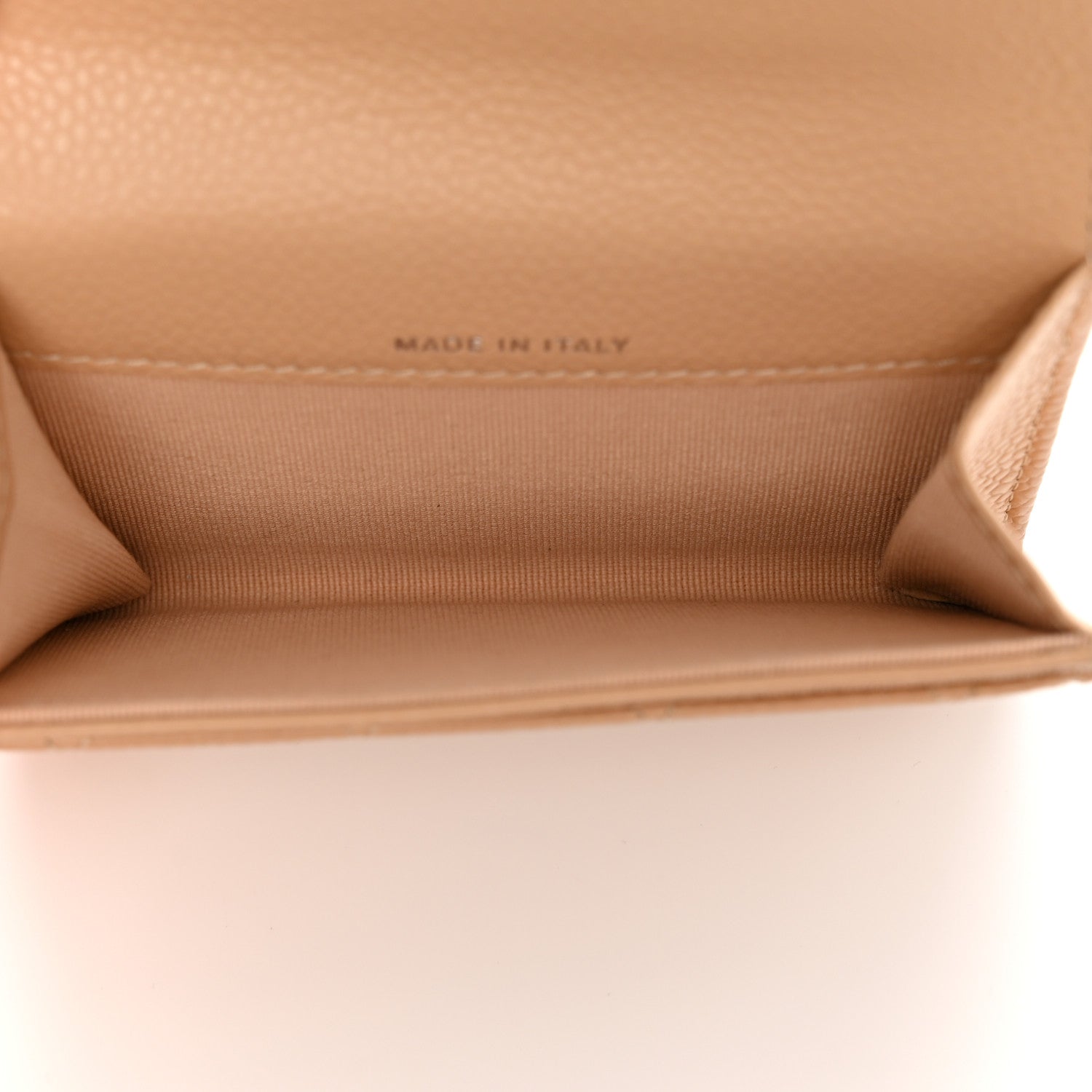 Chanel Caviar Quilted Flap Card Holder Wallet Light Beige 5 of 10