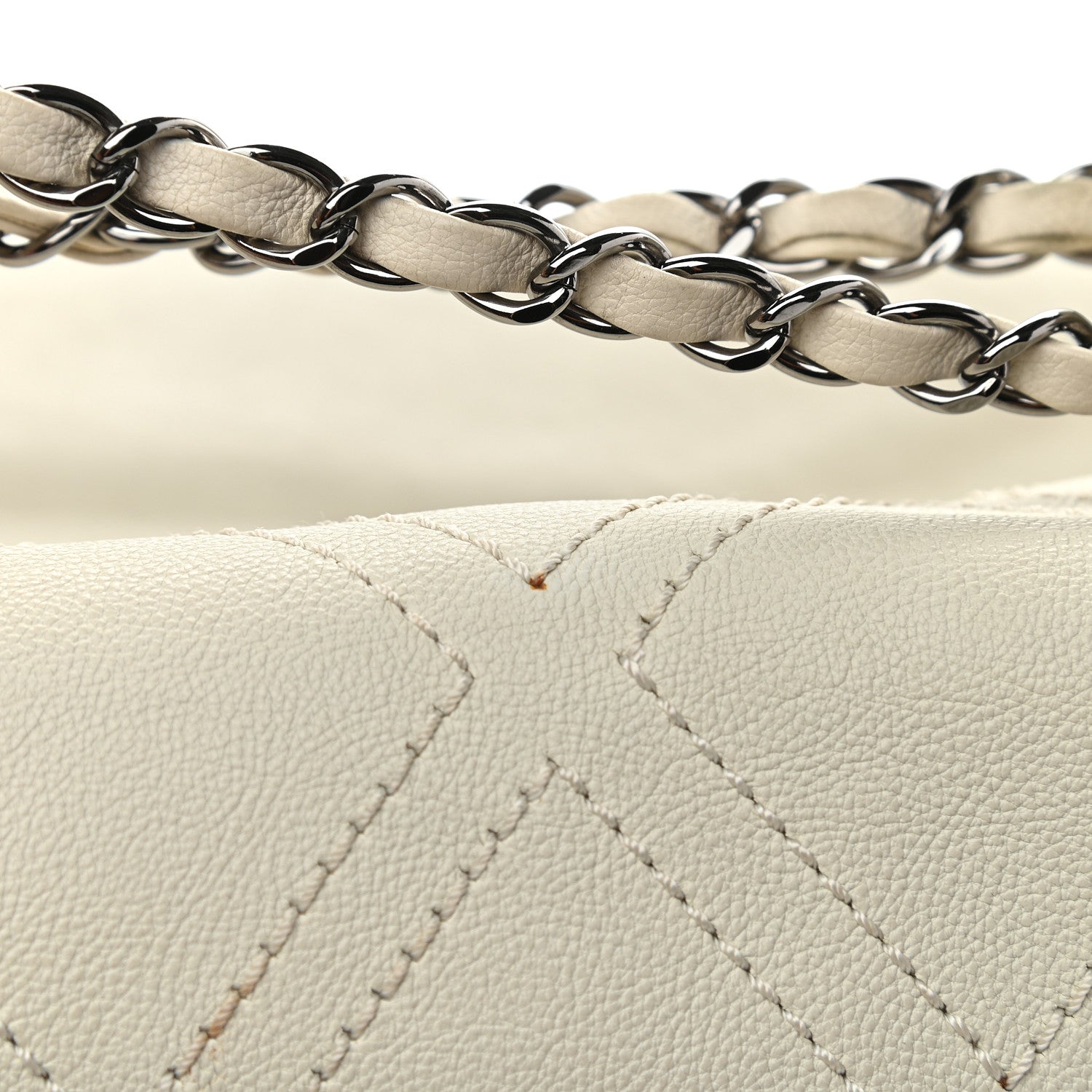 Chanel Calfskin Diamond Stitch Accordion Flap White 12 of 13