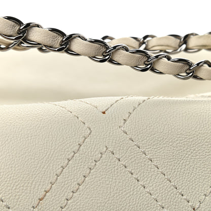 Chanel Calfskin Diamond Stitch Accordion Flap White 12 of 13