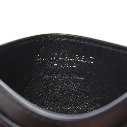 Saint Laurent Grain De Poudre Matelasse Chevron Monogram Credit Card Case Black 6 of 6