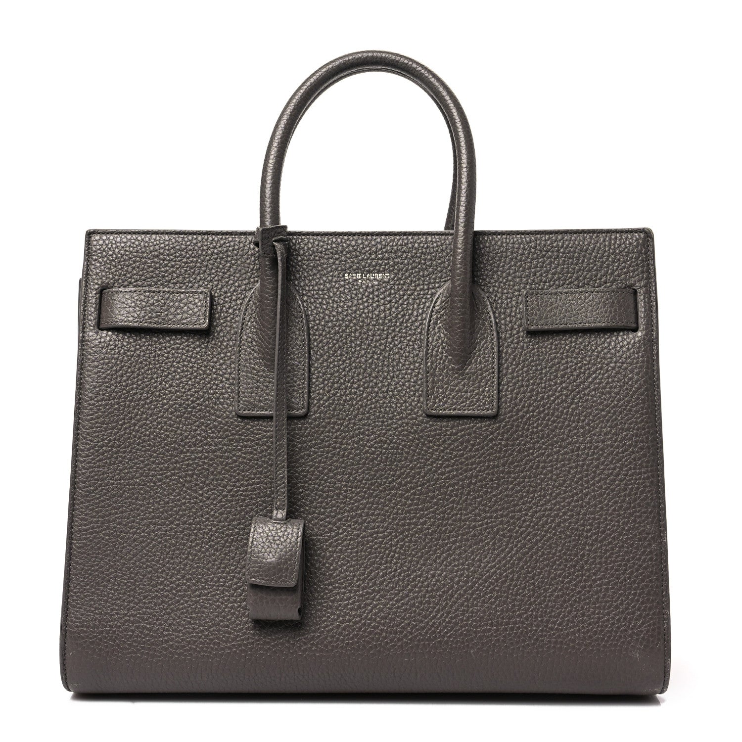 Saint Laurent Grained Calfskin Small Sac De Jour Fog 1 of 9