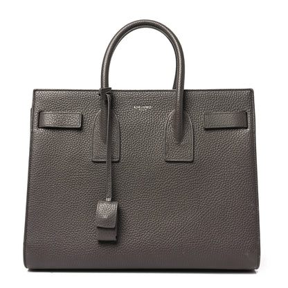 Saint Laurent Grained Calfskin Small Sac De Jour Fog 1 of 9