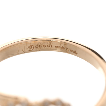 Gucci 18K Yellow Gold Diamond Running Double G Ring 50 5.5 4 of 4